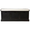 Lancaster Three Drawer Black Wooden Storage Bench