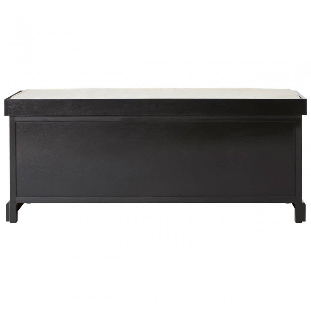 Lancaster Three Drawer Black Wooden Storage Bench