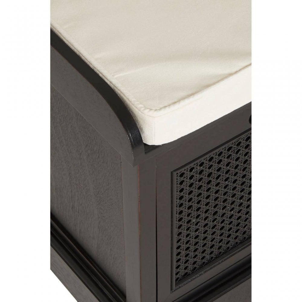 Lancaster Three Drawer Black Wooden Storage Bench