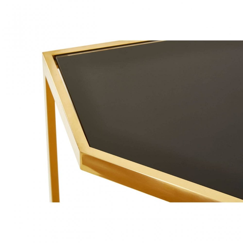 Sterling Black Tempered Glass Console Table