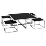 Sterling Silver Coffee Table And Stools Set