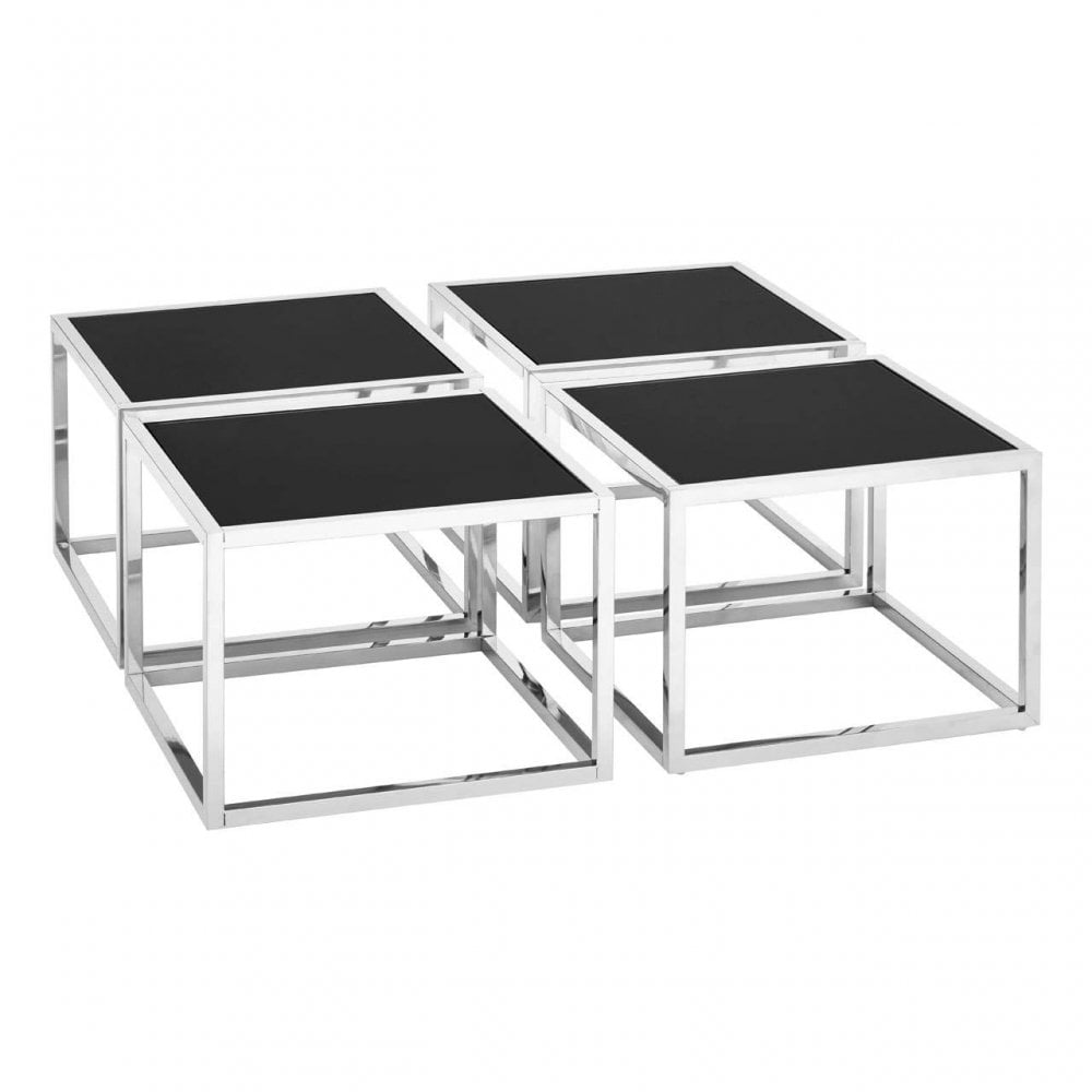 Sterling Silver Coffee Table And Stools Set