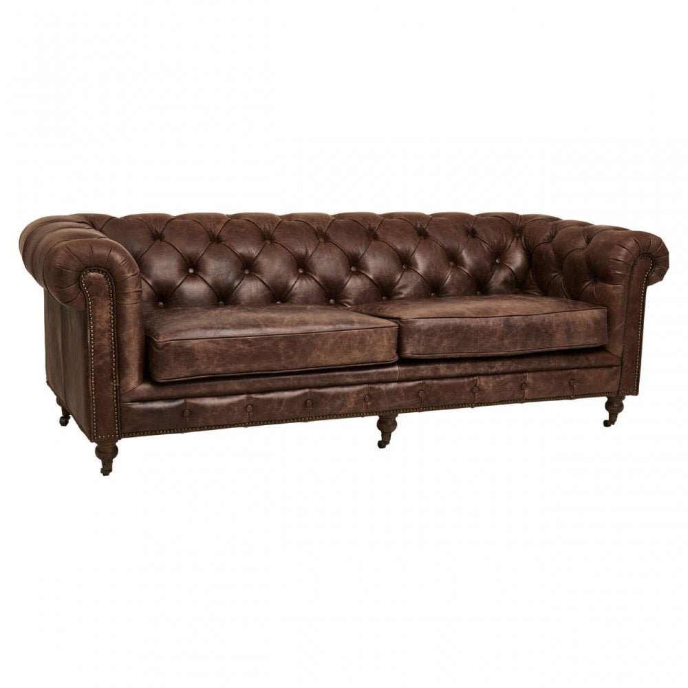 Everett Brown Leather Sofa