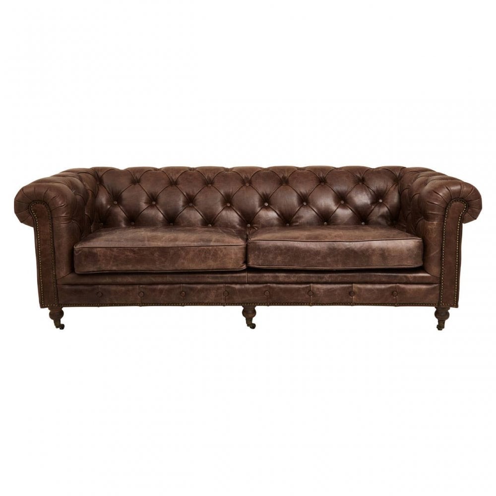Everett Brown Leather Sofa