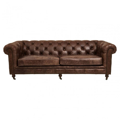Everett Brown Leather Sofa