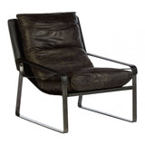 Everett Dark Brown Leather Lounge Chair