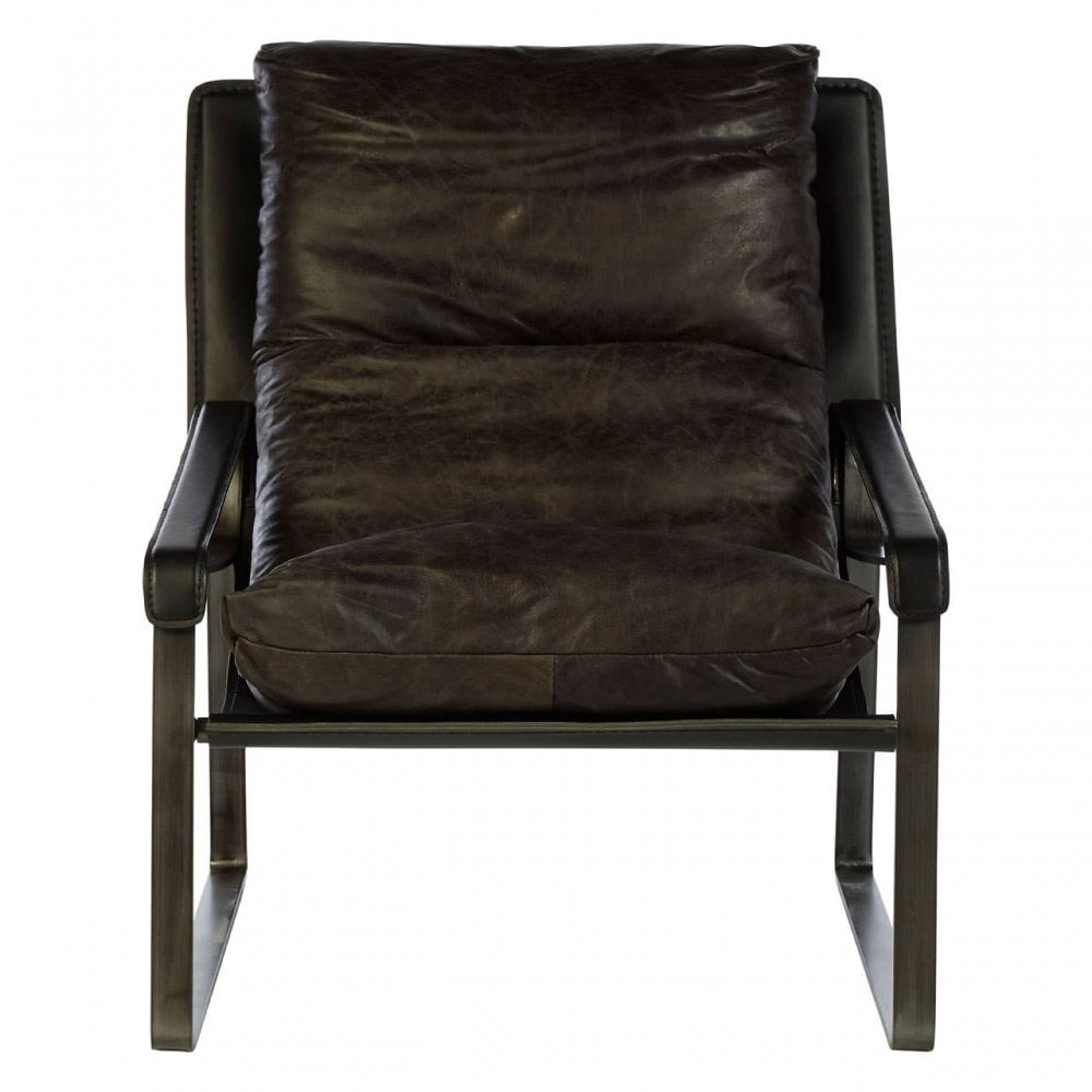 Everett Dark Brown Leather Lounge Chair