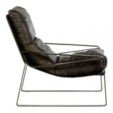 Everett Dark Brown Leather Lounge Chair