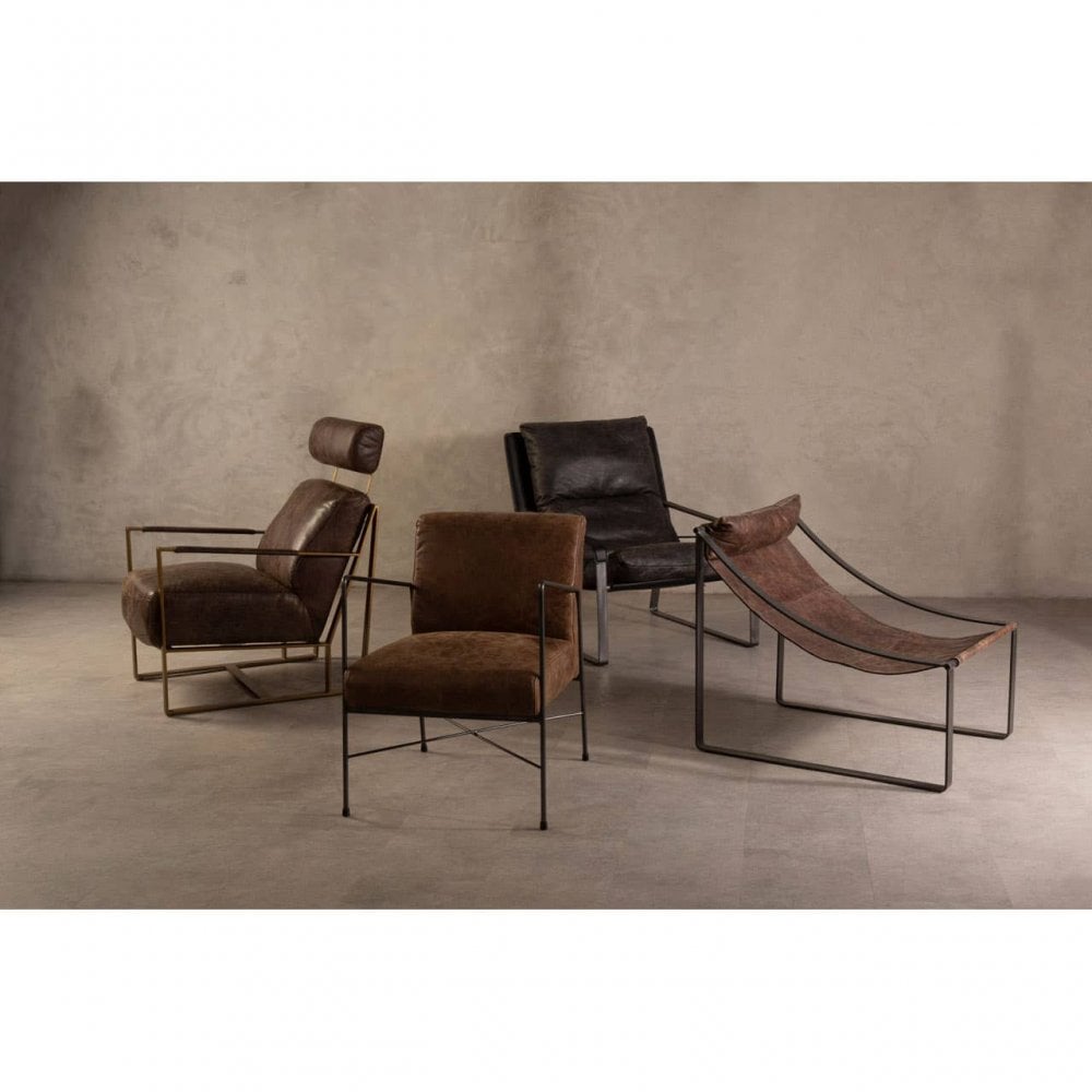Everett Dark Brown Leather Lounge Chair