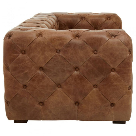 Everett Three Seat Tufted Leather Sofa