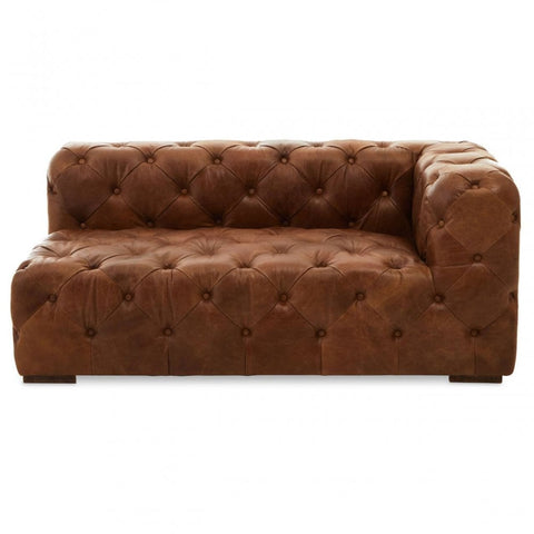 Everett Tufted Leather Left Arm Sofa