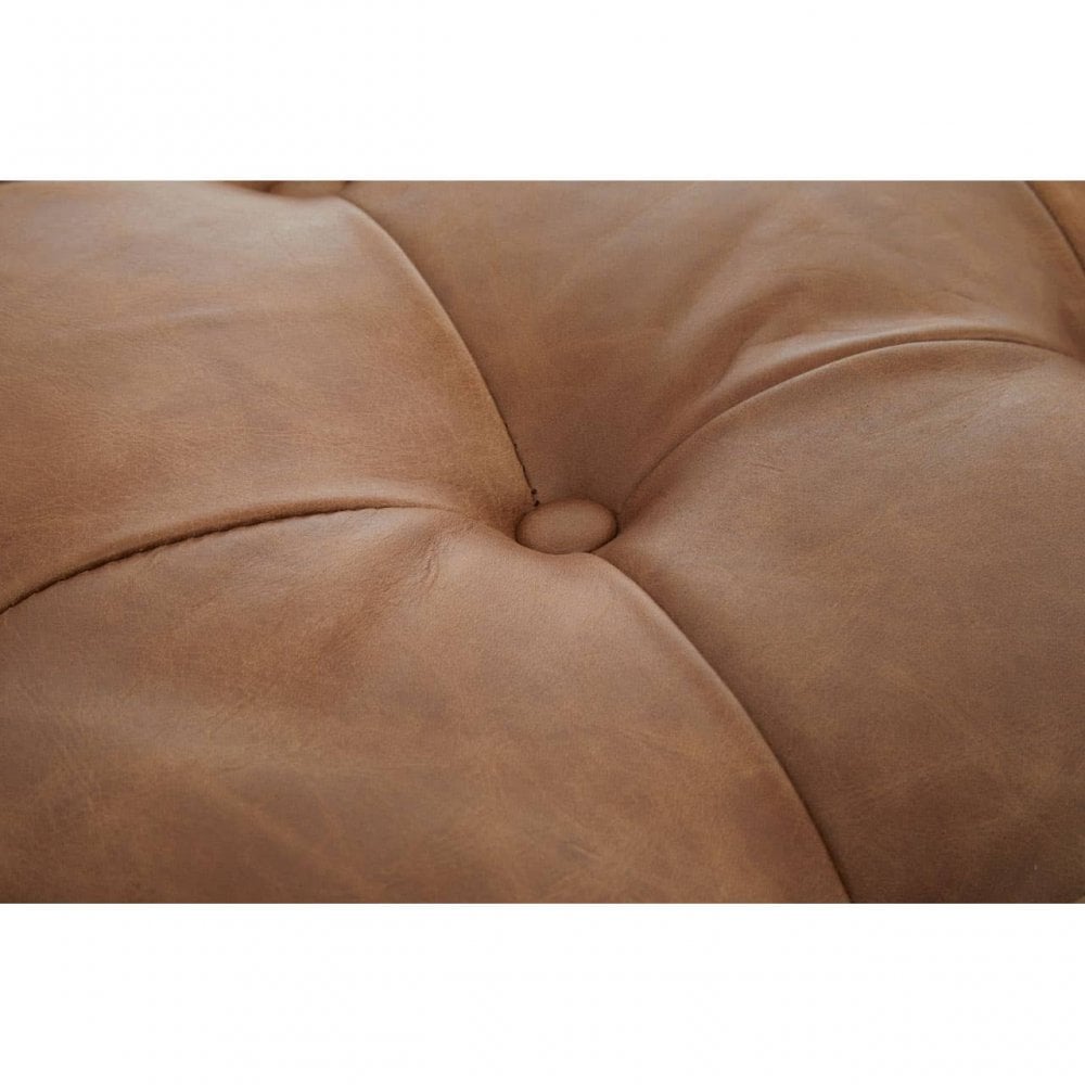 Everett Tufted Leather Rectangle Ottoman