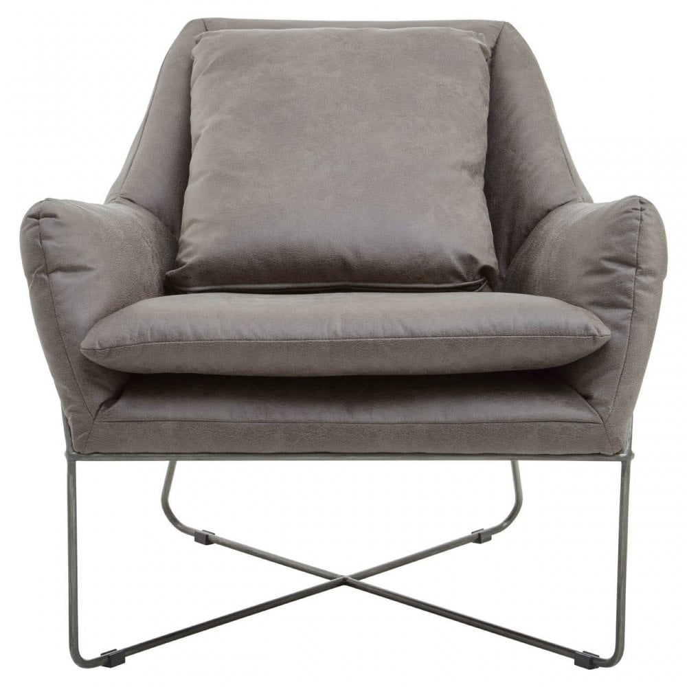Nathan Grey Faux Leather Chair