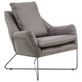 Nathan Grey Faux Leather Chair