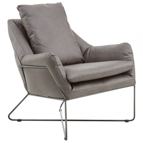 Nathan Grey Faux Leather Chair