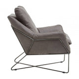 Nathan Grey Faux Leather Chair