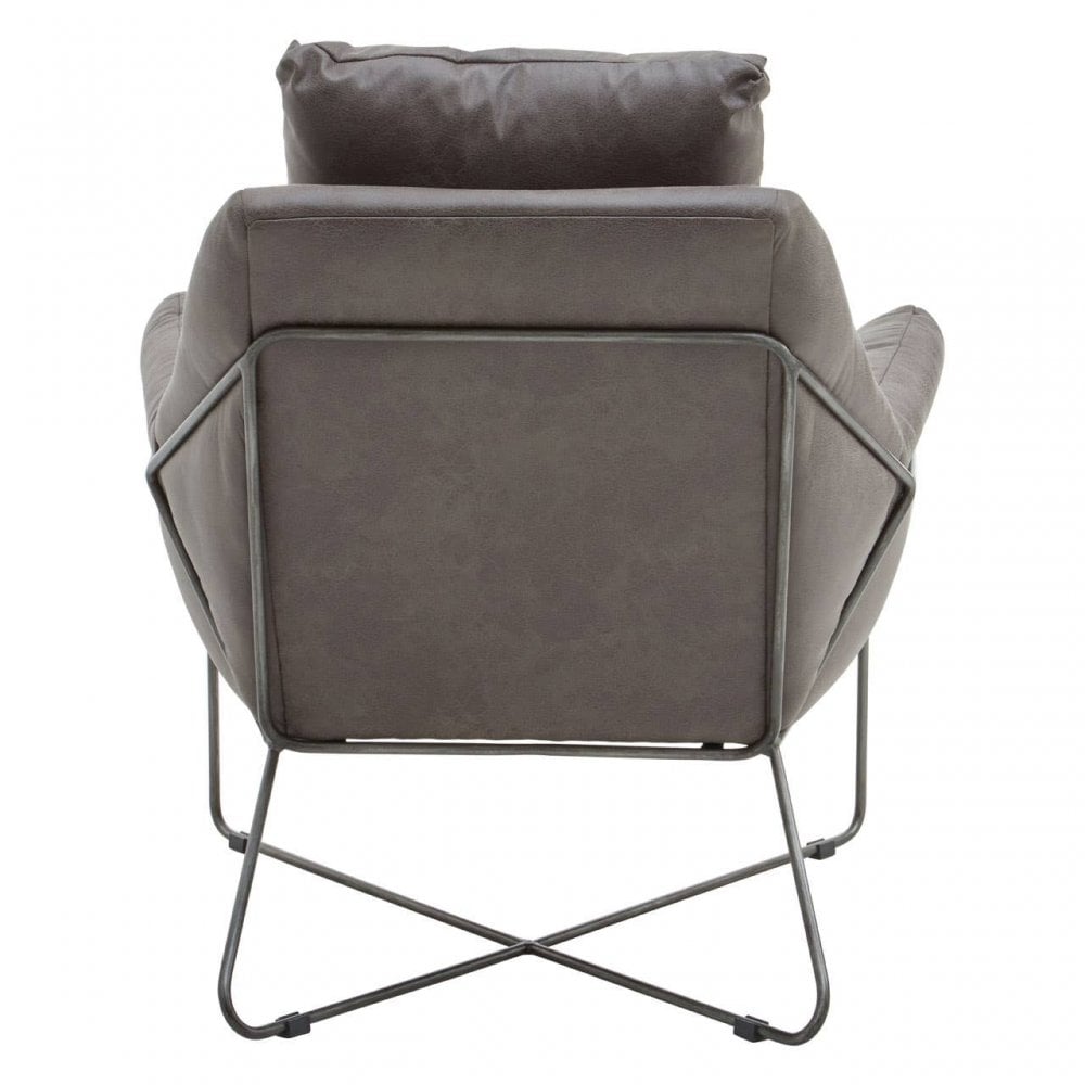 Nathan Grey Faux Leather Chair