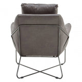 Nathan Grey Faux Leather Chair