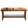 Sterling Brown Goat Hide Bench