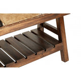 Sterling Brown Goat Hide Bench