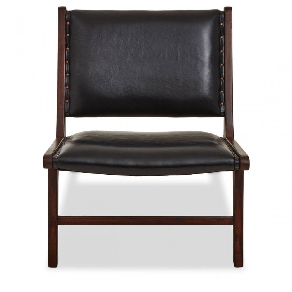 Sterling Genuine Black Cow Leather Chair