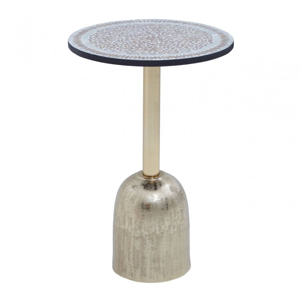 Aveline Mosaic Top Gold Base Side Table