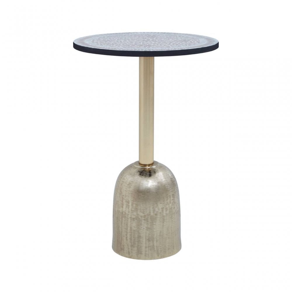 Aveline Mosaic Top Gold Base Side Table