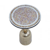Aveline Mosaic Top Gold Base Side Table