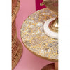Aveline Mosaic Top Gold Finish Side Table