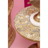 Aveline Mosaic Top Gold Finish Side Table
