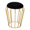 Marlow Black Velvet And Gold Finish Stool