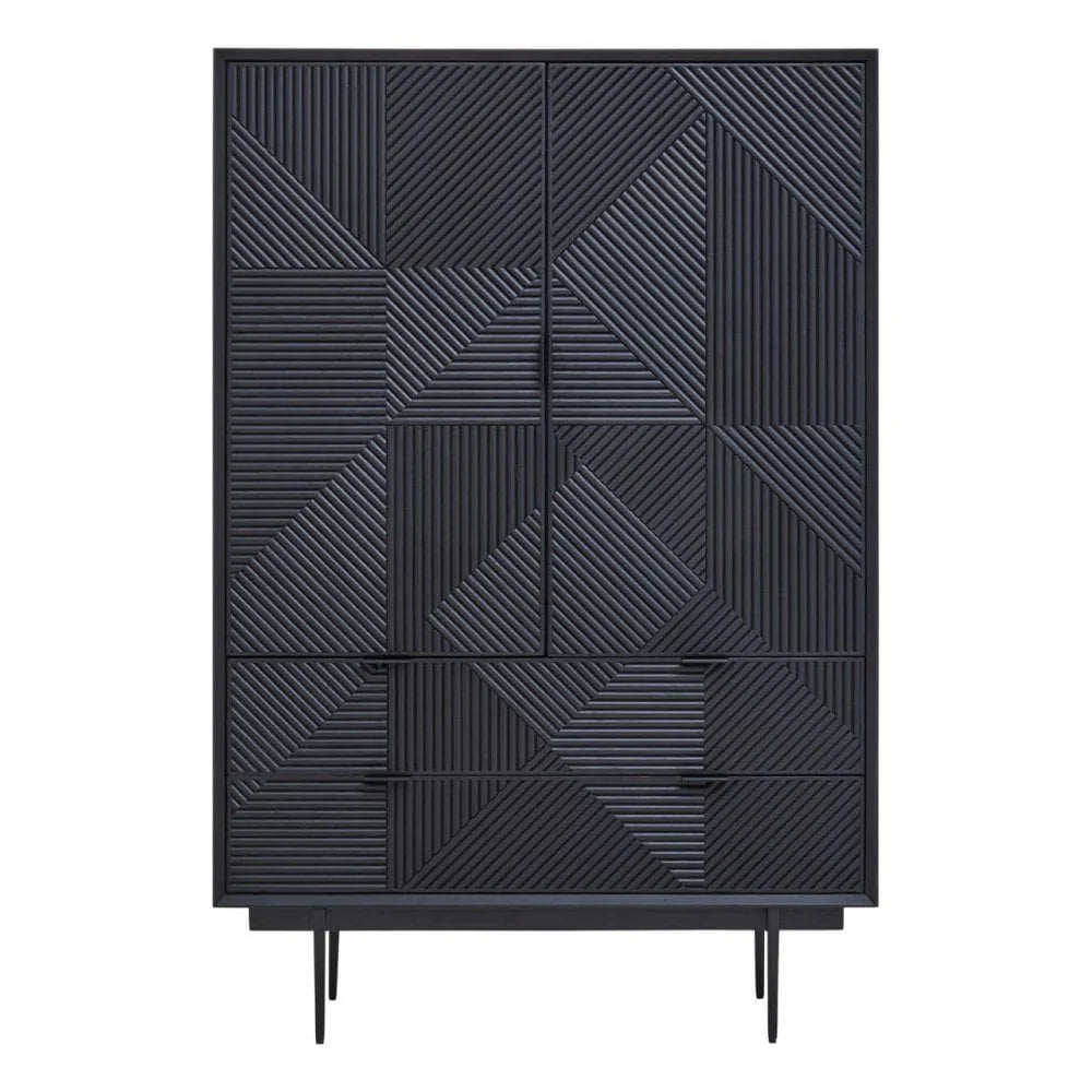 Avery Black Finish Wooden Cabinet