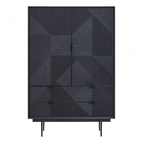 Avery Black Finish Wooden Cabinet