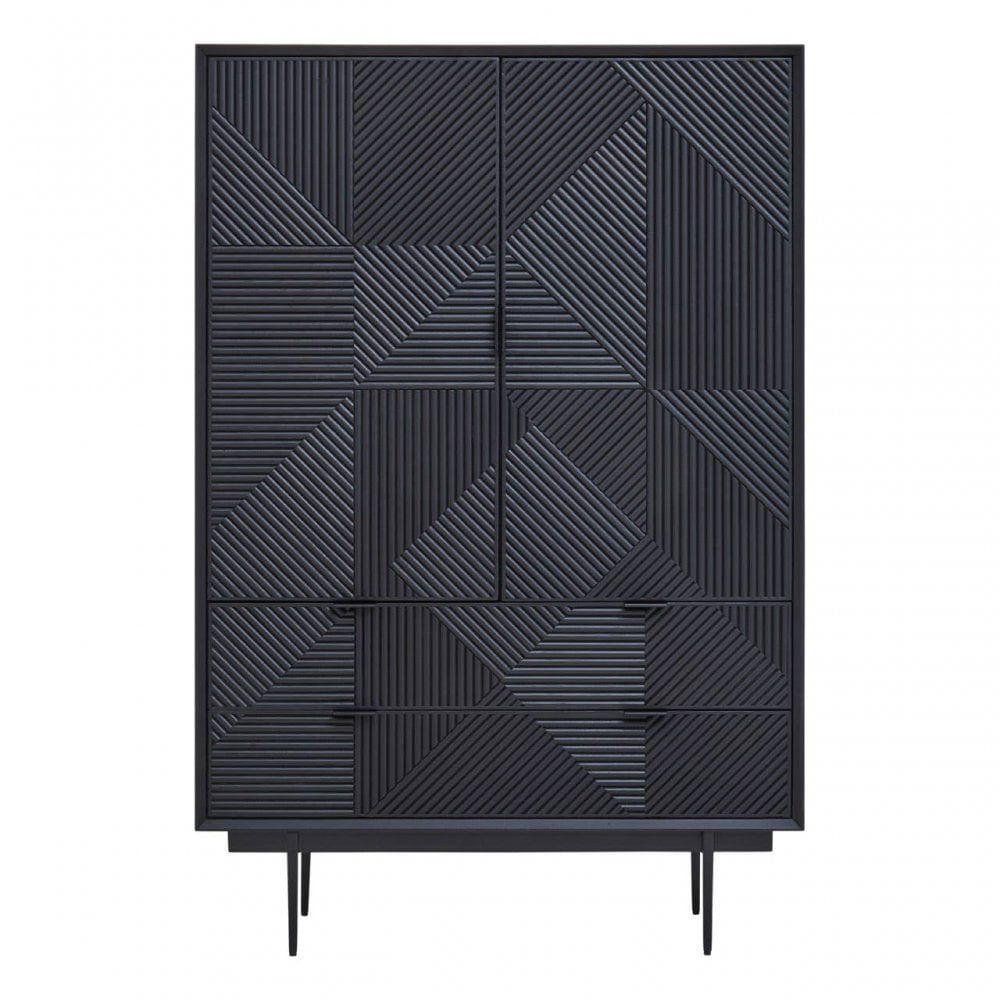 Avery Black Finish Wooden Cabinet