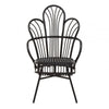 Montrose Black Natural Rattan And Black Metal Scalloped Back Chair