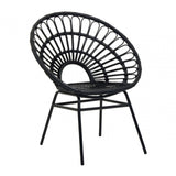 Montrose Black Natural Rattan Flared Back Chair