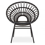 Montrose Black Natural Rattan Flared Back Chair