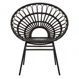 Montrose Black Natural Rattan Flared Back Chair
