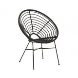 Montrose Black Natural Rattan Round Chair