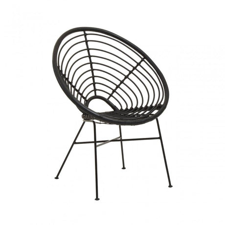 Montrose Black Natural Rattan Round Chair