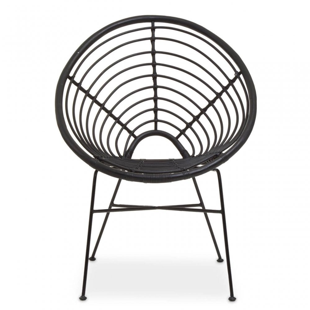 Montrose Black Natural Rattan Round Chair