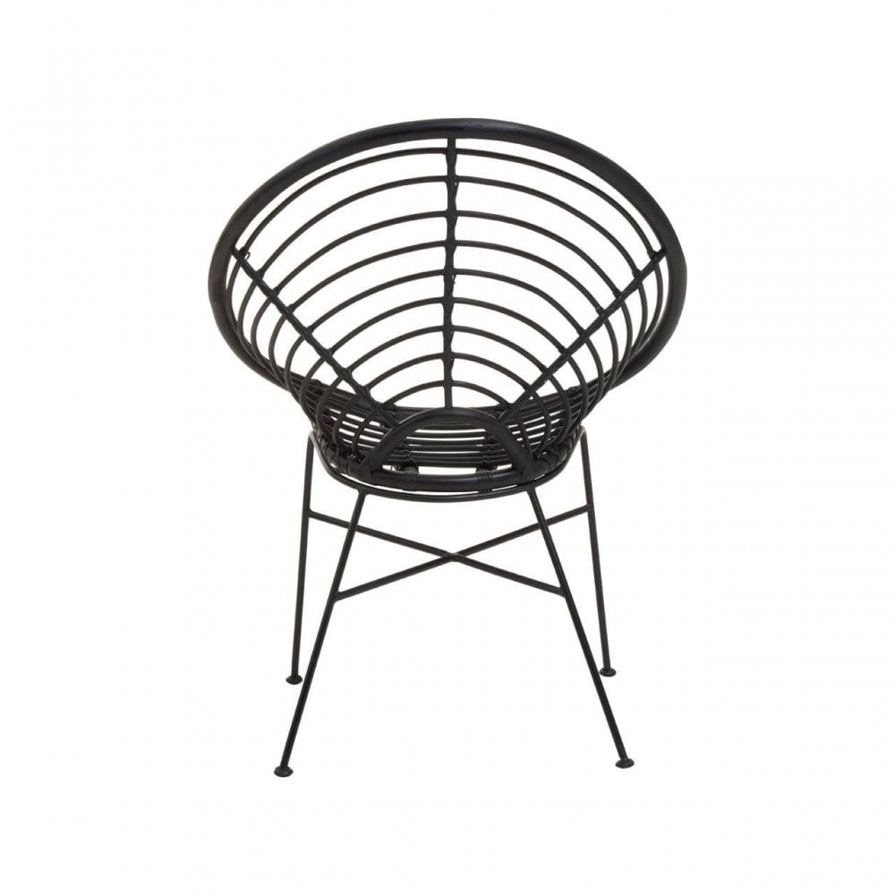 Montrose Black Natural Rattan Round Chair