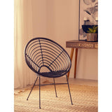 Montrose Black Natural Rattan Round Chair