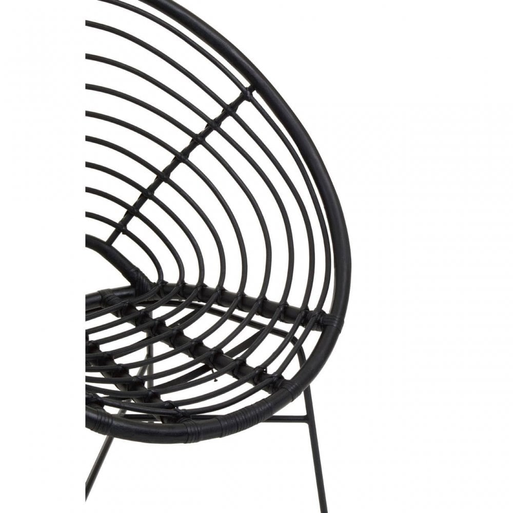 Montrose Black Natural Rattan Round Chair