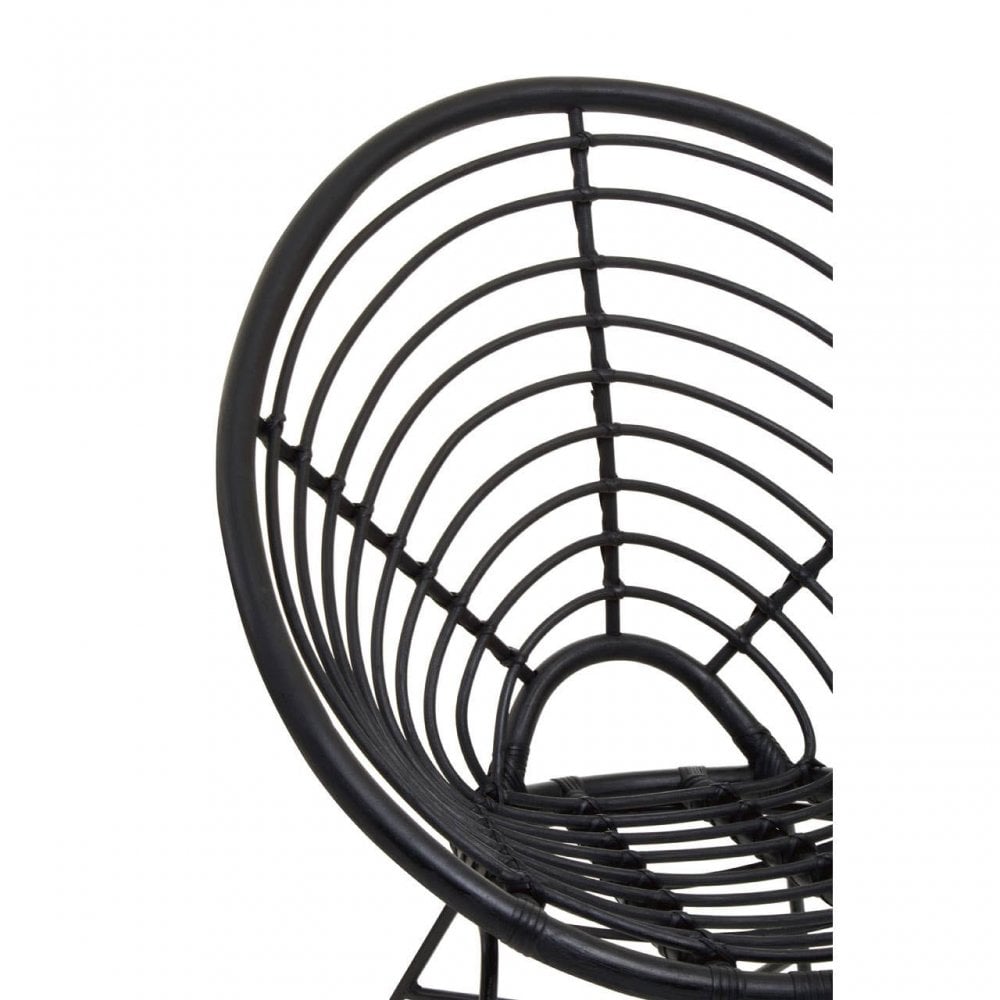 Montrose Black Natural Rattan Round Chair