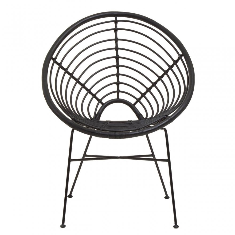Montrose Black Natural Rattan Round Chair