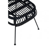 Montrose Black Natural Rattan Scalloped Back Chair