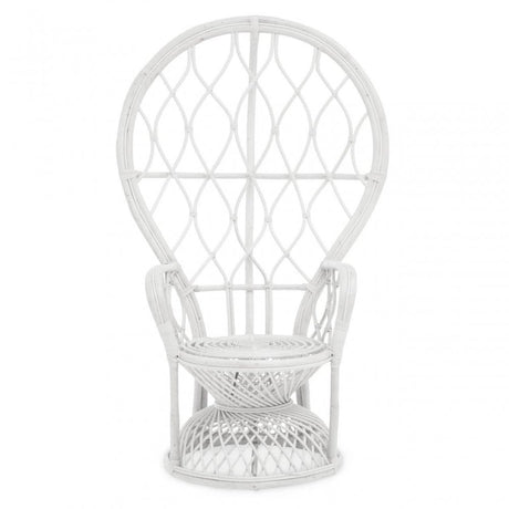 Montrose Grey And White Natural Rattan Curved Chair