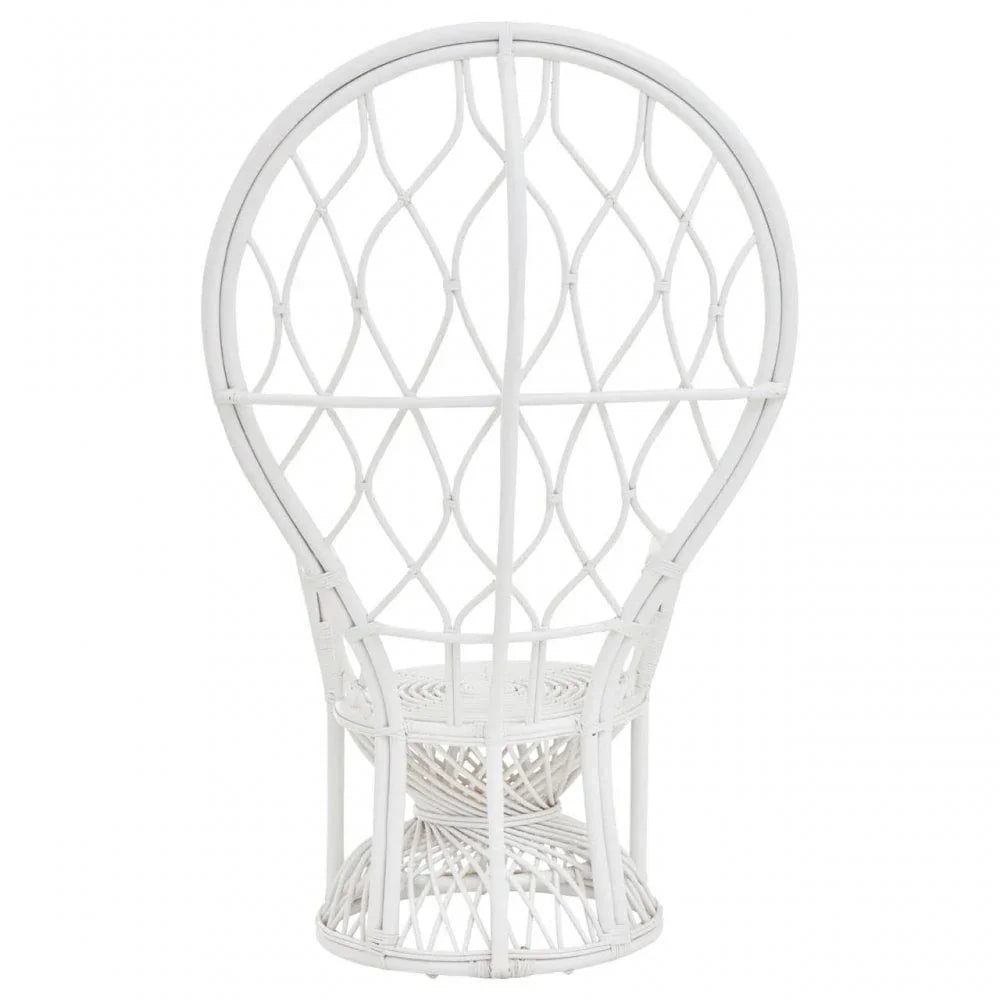 Montrose Grey And White Natural Rattan Curved Chair