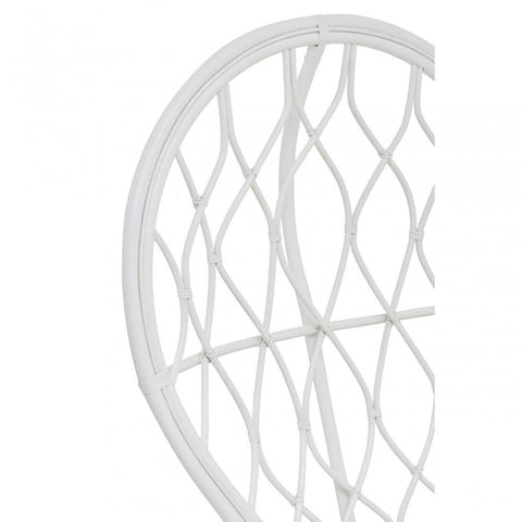 Montrose Grey And White Natural Rattan Curved Chair